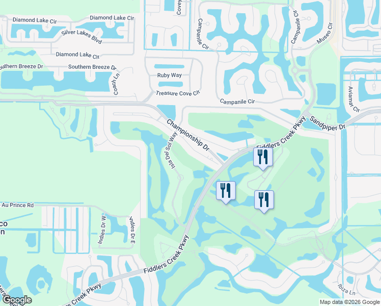 map of restaurants, bars, coffee shops, grocery stores, and more near 3806 Cotton Green Path Dr in Naples