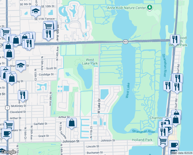 map of restaurants, bars, coffee shops, grocery stores, and more near 1130 Chestnut Lane in Hollywood