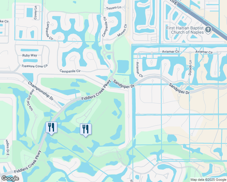 map of restaurants, bars, coffee shops, grocery stores, and more near 9142 Cherry Oaks Lane in Naples