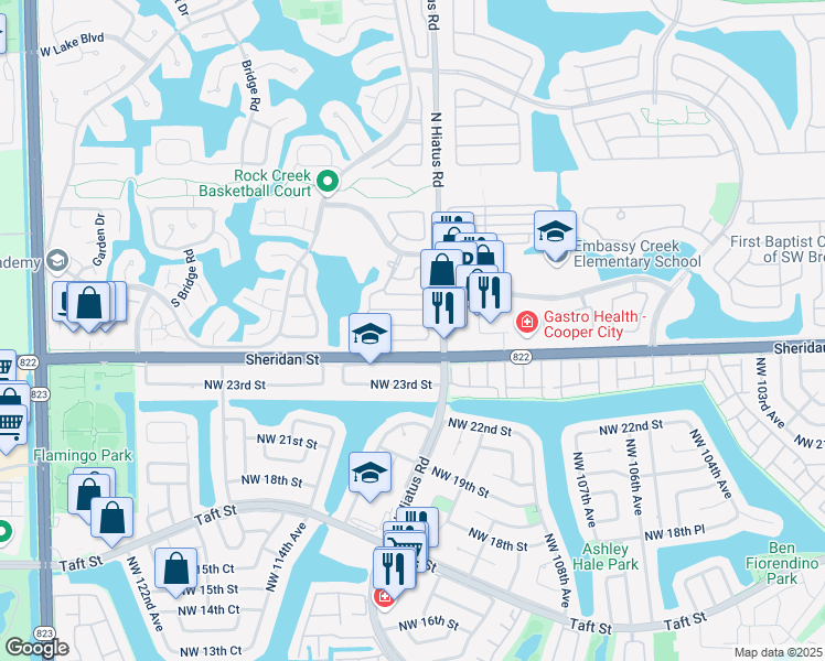 map of restaurants, bars, coffee shops, grocery stores, and more near 11228 Rhapsody Road in Hollywood