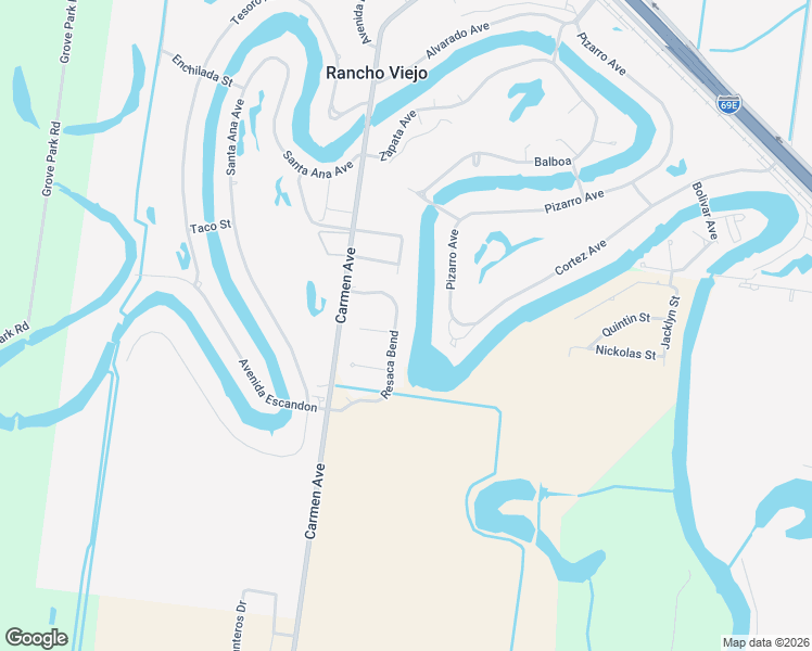 map of restaurants, bars, coffee shops, grocery stores, and more near 215 Resaca Bend in Olmito