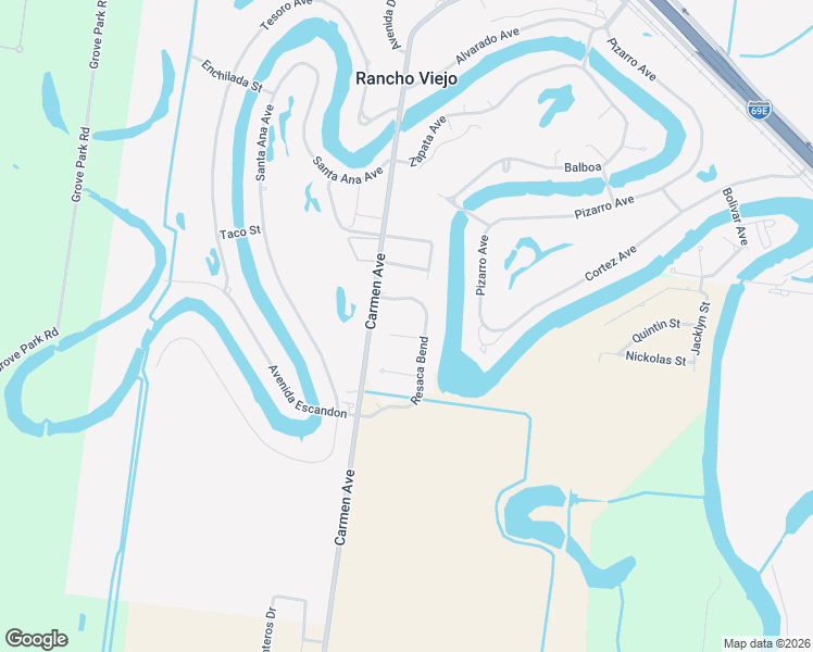 map of restaurants, bars, coffee shops, grocery stores, and more near 111 Orchard Road in Rancho Viejo