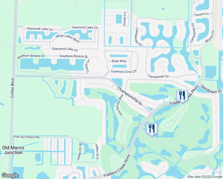 map of restaurants, bars, coffee shops, grocery stores, and more near 3940 Deer Crossing Court in Naples
