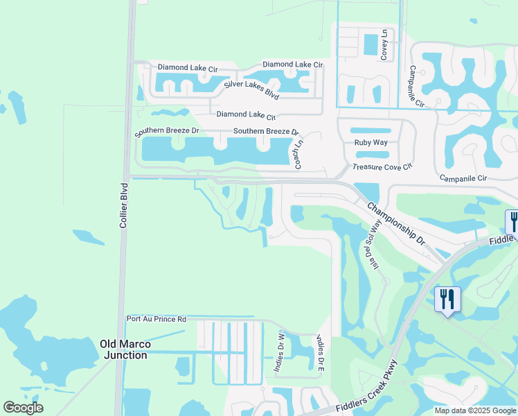 map of restaurants, bars, coffee shops, grocery stores, and more near 4541 Cardinal Cove Lane in Naples