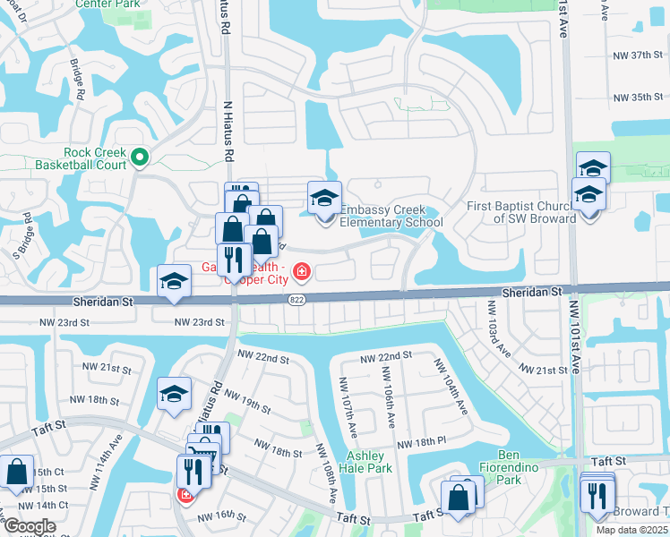 map of restaurants, bars, coffee shops, grocery stores, and more near 10824 Morningstar Drive in Hollywood
