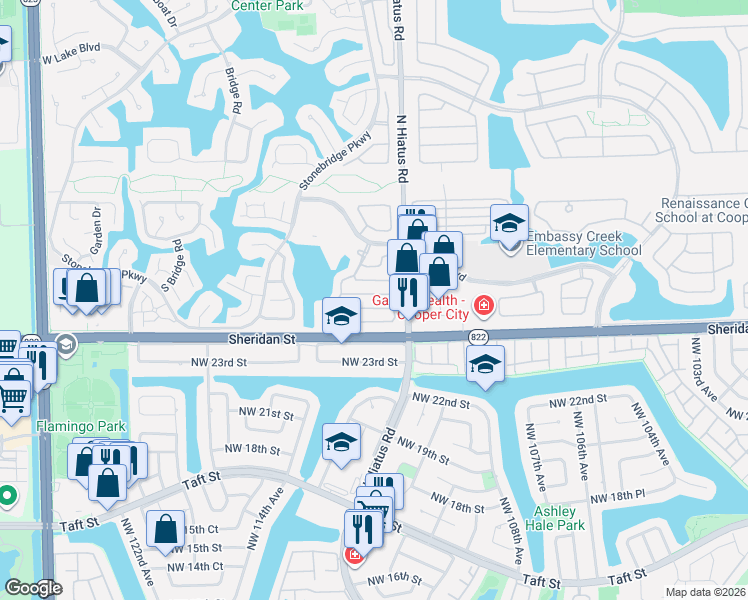 map of restaurants, bars, coffee shops, grocery stores, and more near 11228 Rhapsody Road in Hollywood