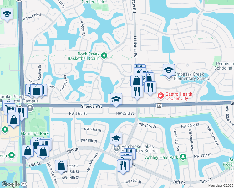 map of restaurants, bars, coffee shops, grocery stores, and more near 11318 Rhapsody Road in Hollywood