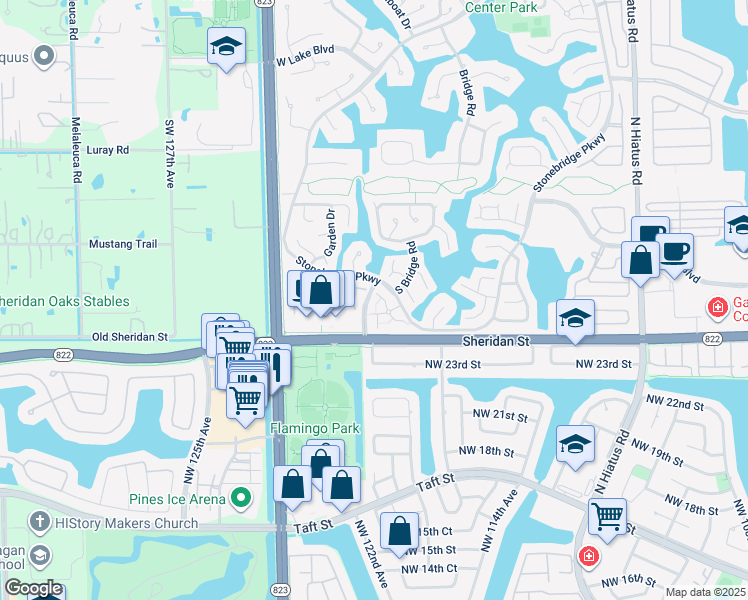 map of restaurants, bars, coffee shops, grocery stores, and more near 2576 Camelot Court in Hollywood