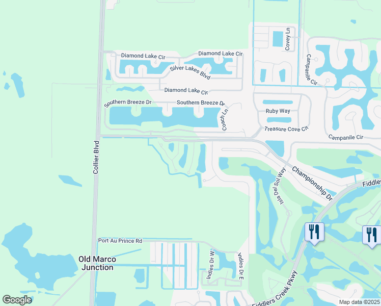 map of restaurants, bars, coffee shops, grocery stores, and more near 4541 Cardinal Cove Lane in Naples
