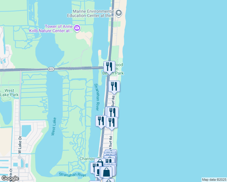 map of restaurants, bars, coffee shops, grocery stores, and more near 311 Liberty Street in Hollywood