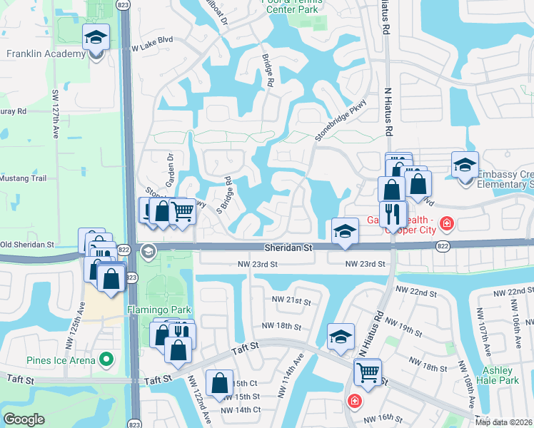map of restaurants, bars, coffee shops, grocery stores, and more near 11720 Berry Drive in Hollywood