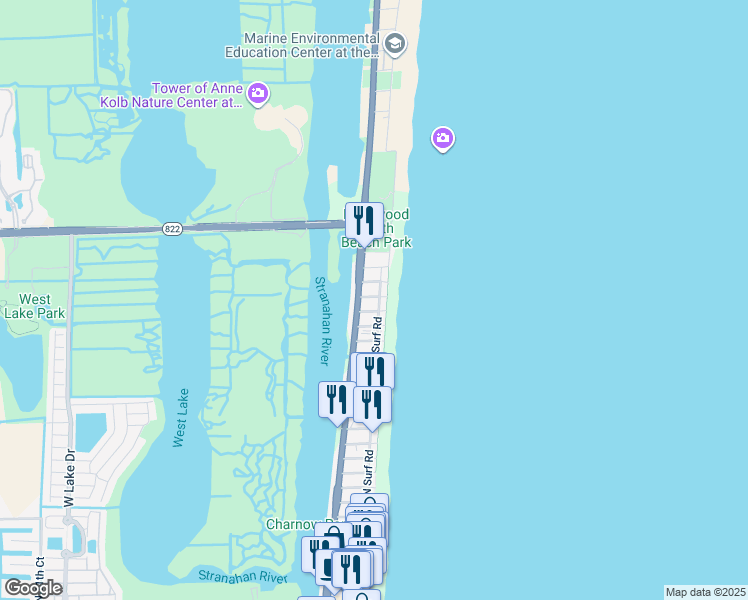 map of restaurants, bars, coffee shops, grocery stores, and more near 311 Liberty Street in Hollywood