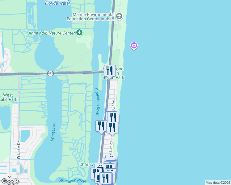 map of restaurants, bars, coffee shops, grocery stores, and more near 311 Liberty Street in Hollywood