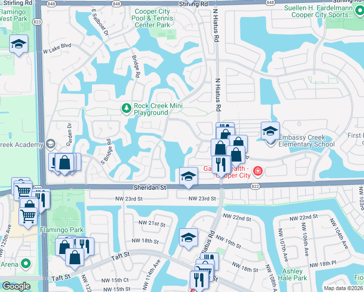 map of restaurants, bars, coffee shops, grocery stores, and more near 2849 Belmont Lane in Hollywood