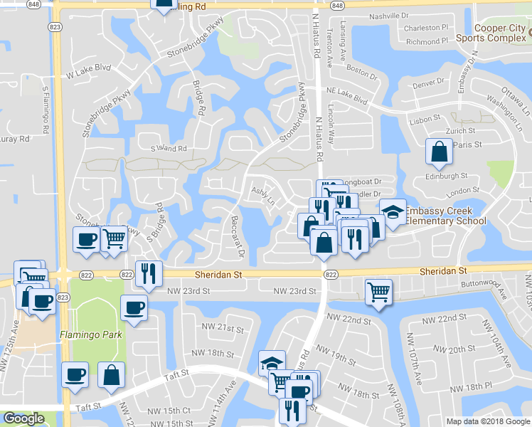 map of restaurants, bars, coffee shops, grocery stores, and more near 2857 Belmont Lane in Hollywood