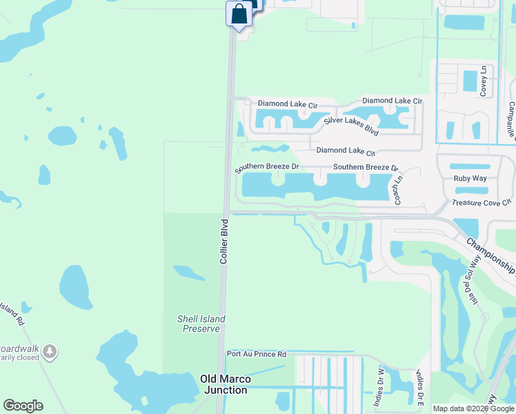 map of restaurants, bars, coffee shops, grocery stores, and more near 4604 Southern Breeze Drive in Naples