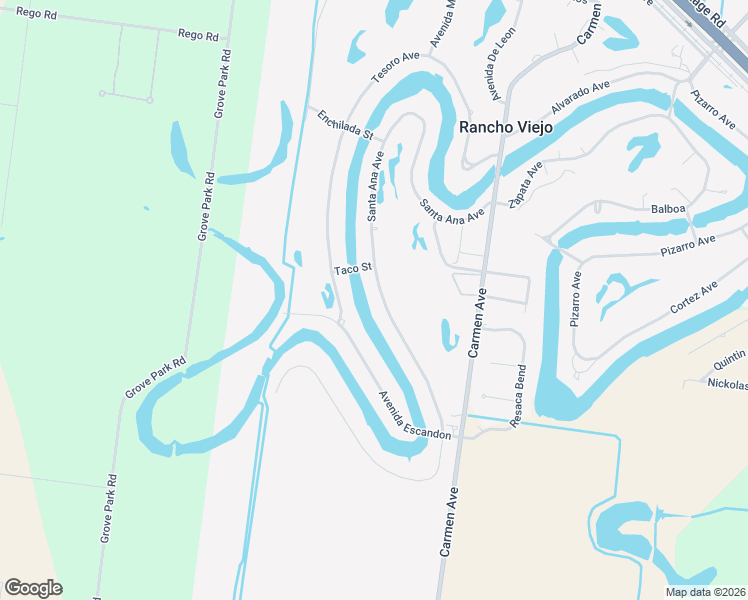 map of restaurants, bars, coffee shops, grocery stores, and more near 1415 Santa Ana Avenue in Rancho Viejo