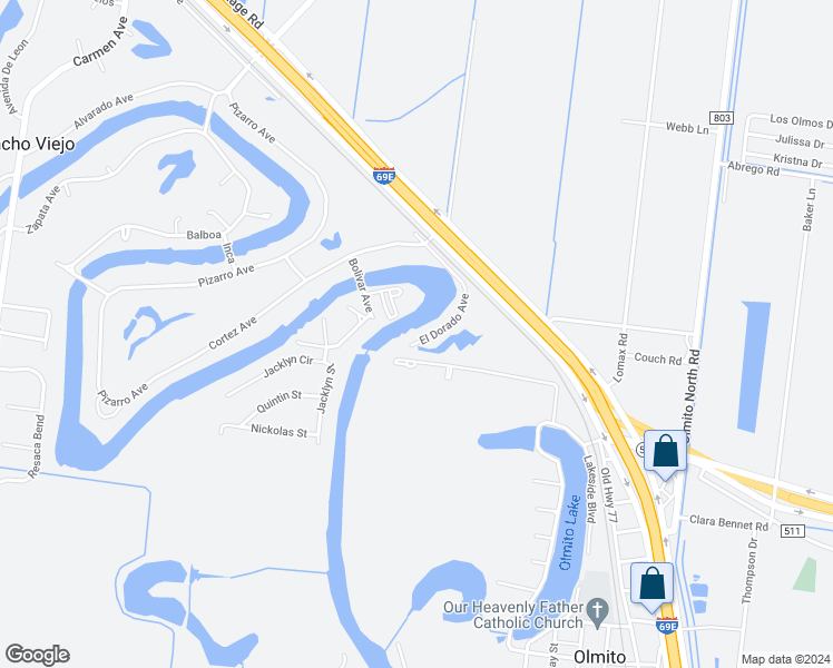 map of restaurants, bars, coffee shops, grocery stores, and more near 2101 El Dorado Avenue in Rancho Viejo