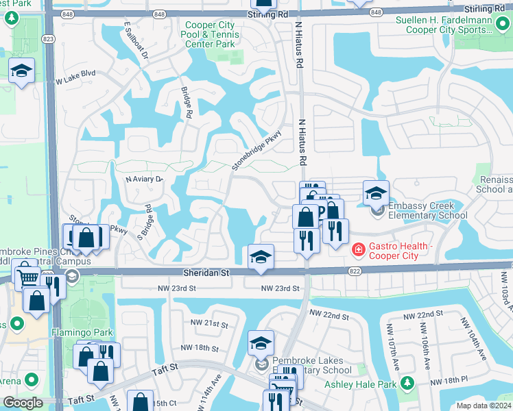 map of restaurants, bars, coffee shops, grocery stores, and more near 2892 Belmont Lane in Hollywood