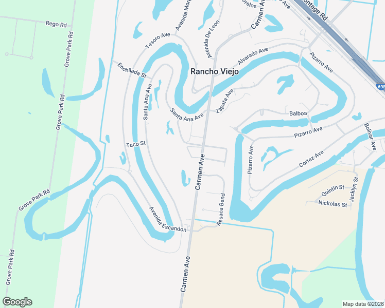 map of restaurants, bars, coffee shops, grocery stores, and more near 20-40 Carmen Avenue in Rancho Viejo