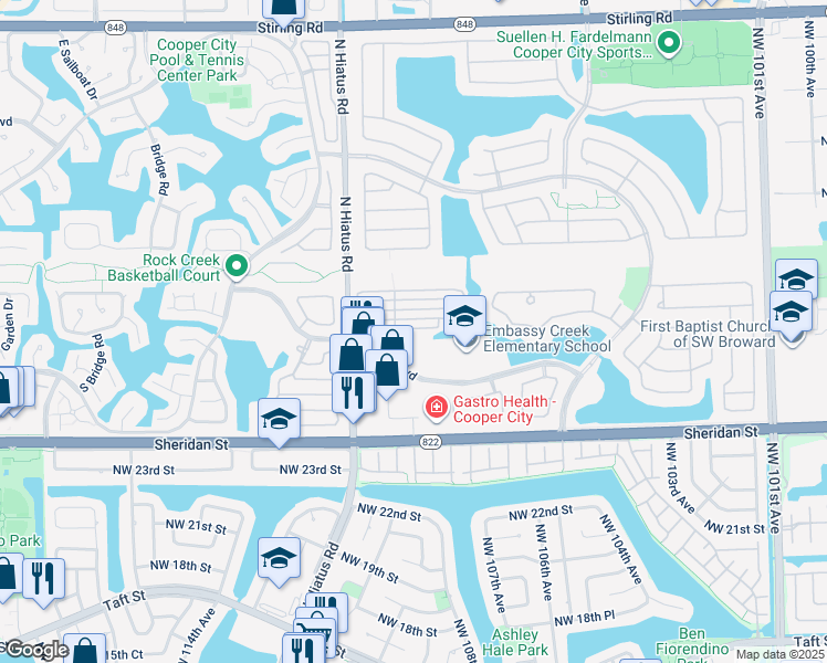 map of restaurants, bars, coffee shops, grocery stores, and more near 11083 Chandler Drive in Hollywood