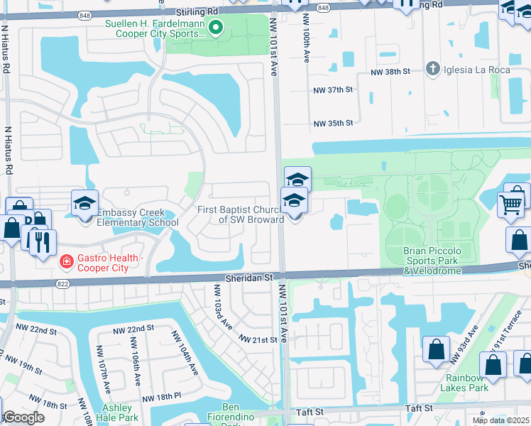 map of restaurants, bars, coffee shops, grocery stores, and more near 2820 Bogota Avenue in Hollywood