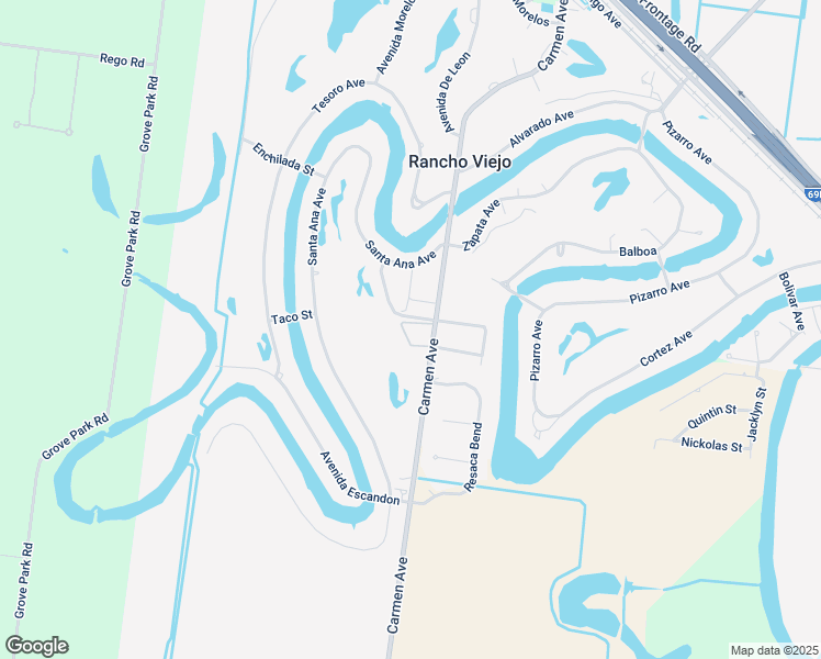 map of restaurants, bars, coffee shops, grocery stores, and more near 4601 Carmen Avenue in Rancho Viejo