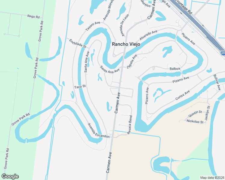 map of restaurants, bars, coffee shops, grocery stores, and more near 1031 Avenue de Estrellas in Rancho Viejo