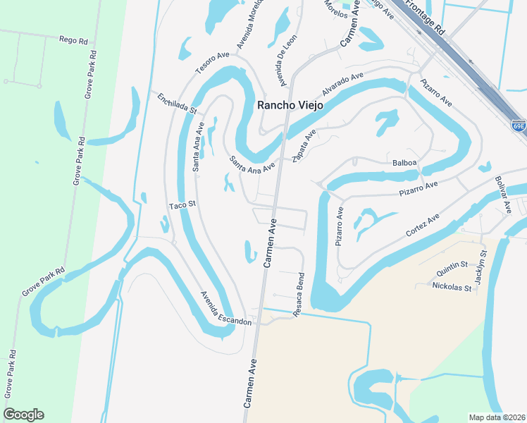 map of restaurants, bars, coffee shops, grocery stores, and more near 2703 Carmen Avenue in Rancho Viejo