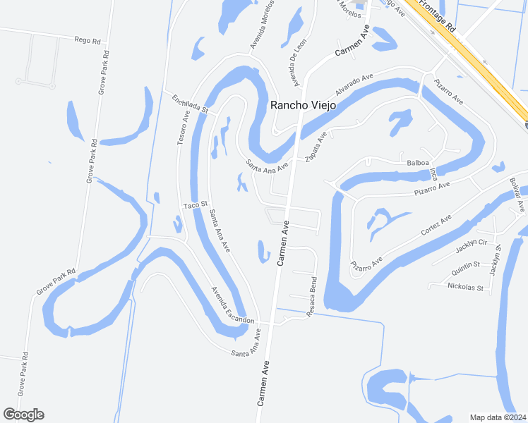 map of restaurants, bars, coffee shops, grocery stores, and more near 20-40 Carmen Avenue in Rancho Viejo
