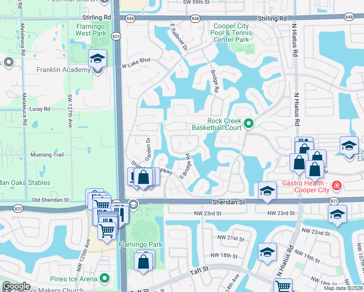 map of restaurants, bars, coffee shops, grocery stores, and more near 2865 Albatross Drive in Hollywood