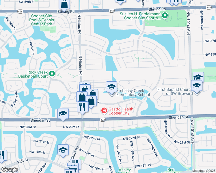 map of restaurants, bars, coffee shops, grocery stores, and more near 10973 Chandler Drive in Hollywood