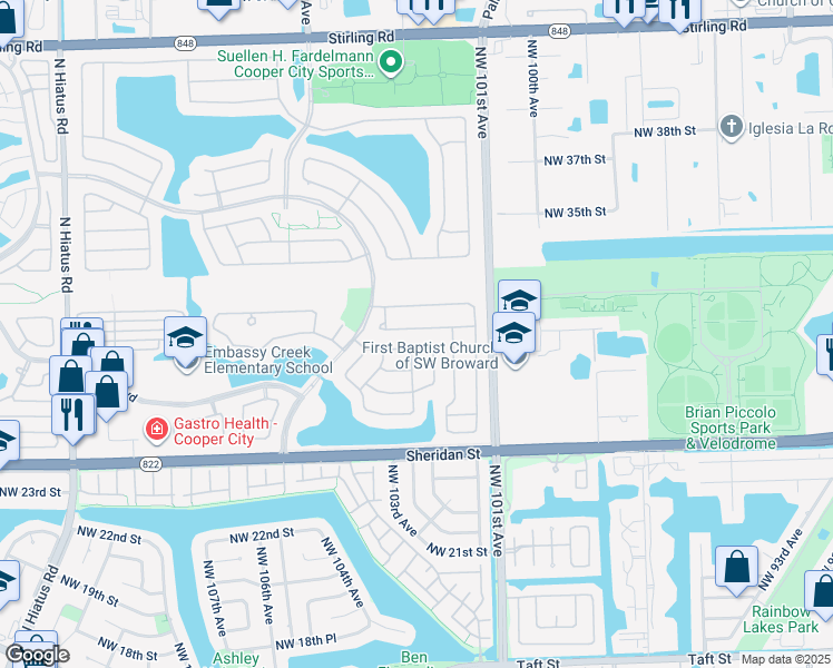 map of restaurants, bars, coffee shops, grocery stores, and more near 10332 Panama Street in Hollywood