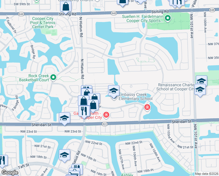 map of restaurants, bars, coffee shops, grocery stores, and more near 10973 Chandler Drive in Hollywood