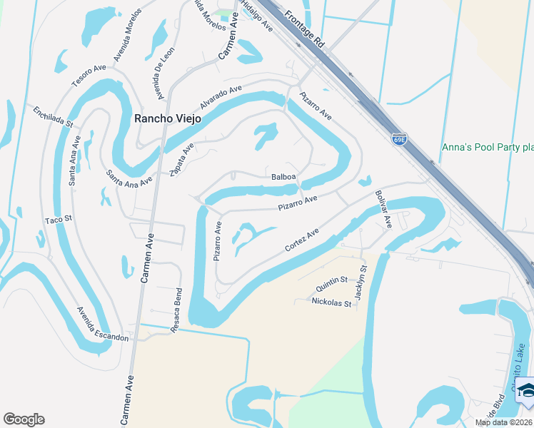 map of restaurants, bars, coffee shops, grocery stores, and more near 86 Pizarro Ave in Rancho Viejo