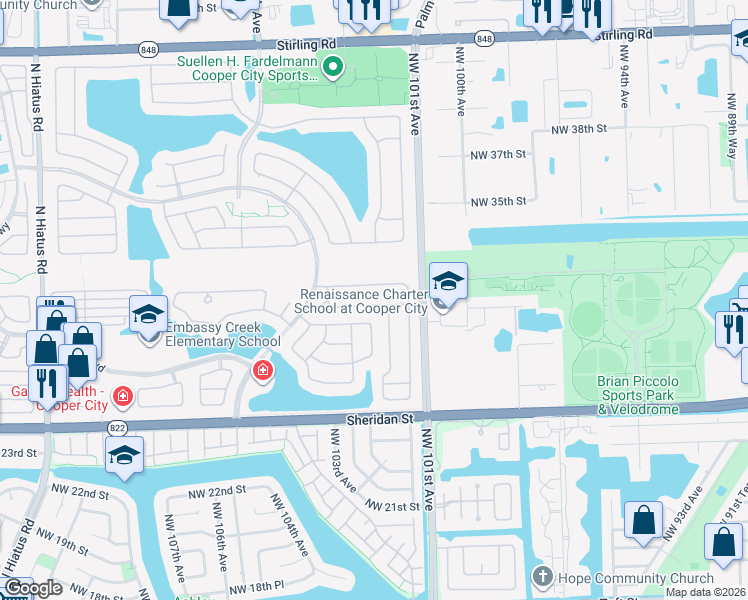 map of restaurants, bars, coffee shops, grocery stores, and more near 10310 Panama Street in Hollywood