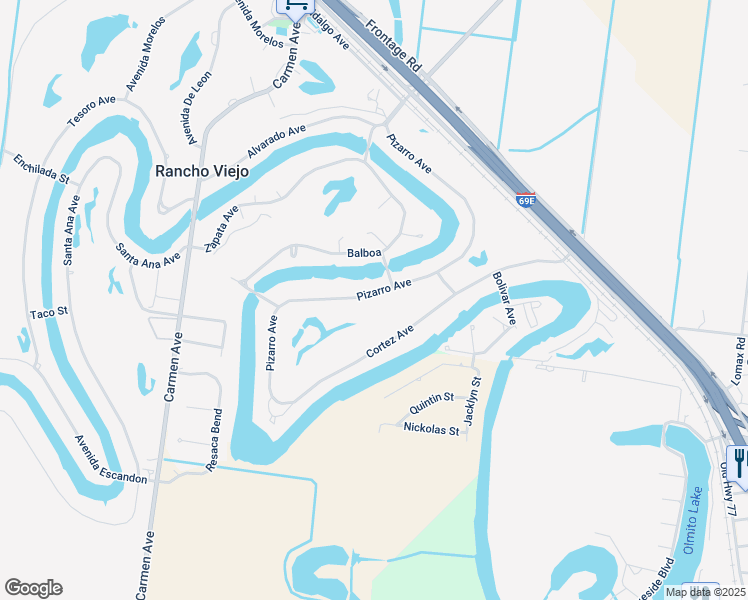 map of restaurants, bars, coffee shops, grocery stores, and more near 74 Pizarro Avenue in Rancho Viejo