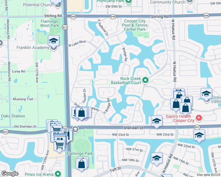 map of restaurants, bars, coffee shops, grocery stores, and more near 2865 Albatross Drive in Hollywood