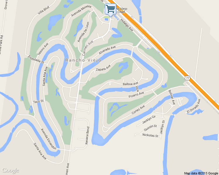 map of restaurants, bars, coffee shops, grocery stores, and more near 720 Balboa Rd in Rancho Viejo