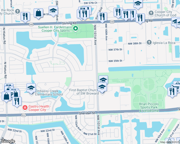 map of restaurants, bars, coffee shops, grocery stores, and more near 3317 Barbados Avenue in Hollywood