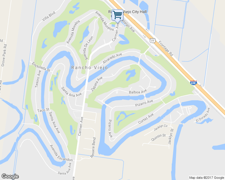 map of restaurants, bars, coffee shops, grocery stores, and more near 809 Balboa Avenue in Rancho Viejo