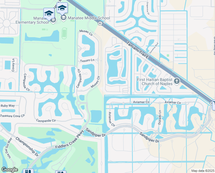 map of restaurants, bars, coffee shops, grocery stores, and more near 476 Cheetah Drive in Naples