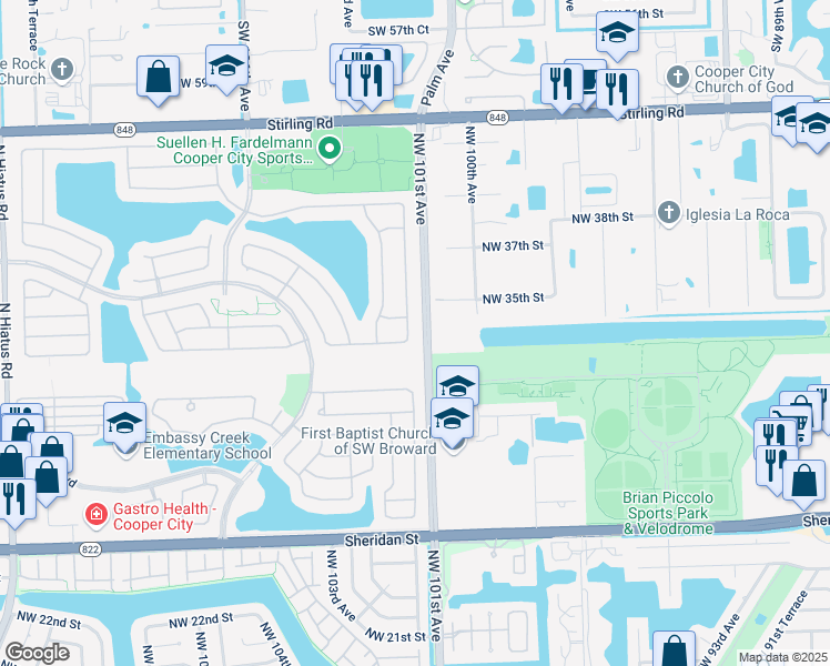 map of restaurants, bars, coffee shops, grocery stores, and more near 3317 Barbados Avenue in Hollywood