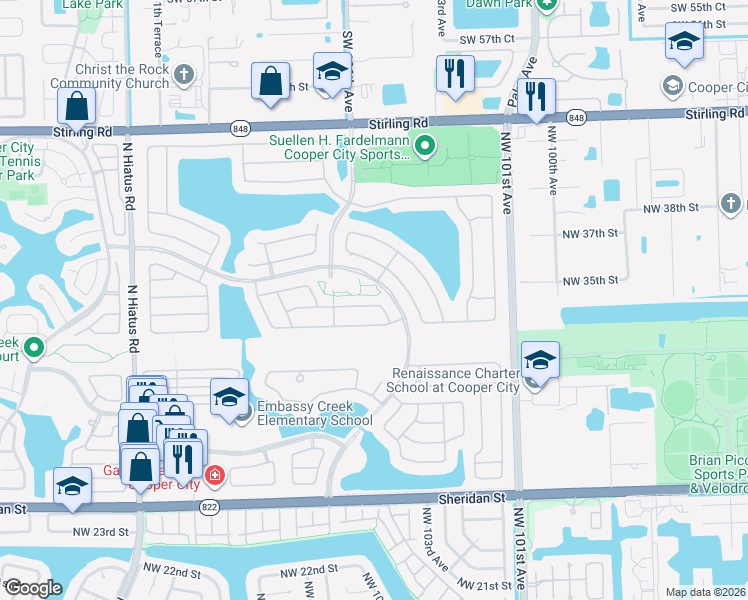 map of restaurants, bars, coffee shops, grocery stores, and more near 10527 Zurich Street in Hollywood
