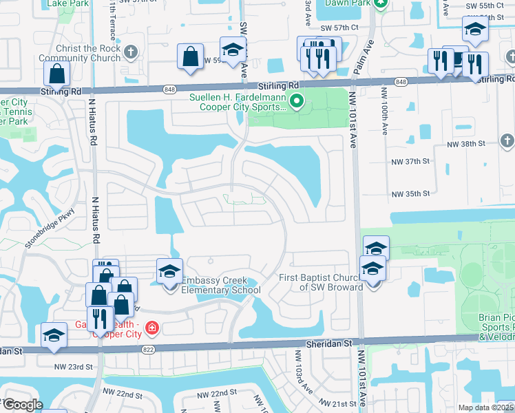 map of restaurants, bars, coffee shops, grocery stores, and more near 10533 Zurich Street in Hollywood