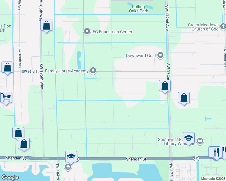 map of restaurants, bars, coffee shops, grocery stores, and more near 17701 Greenbriar Manor in Southwest Ranches