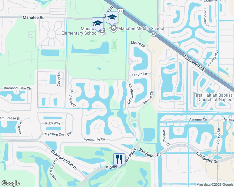 map of restaurants, bars, coffee shops, grocery stores, and more near 9275 Menaggio Court in Naples