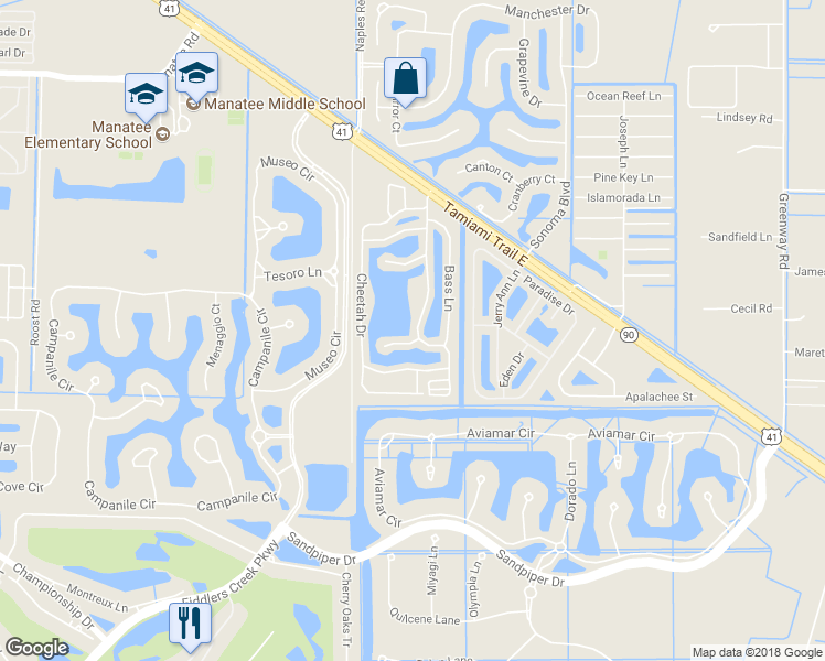 map of restaurants, bars, coffee shops, grocery stores, and more near 373 Imperial Wilderness Boulevard in Naples