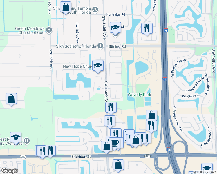map of restaurants, bars, coffee shops, grocery stores, and more near 6431 Sedgewyck Circle East in Davie