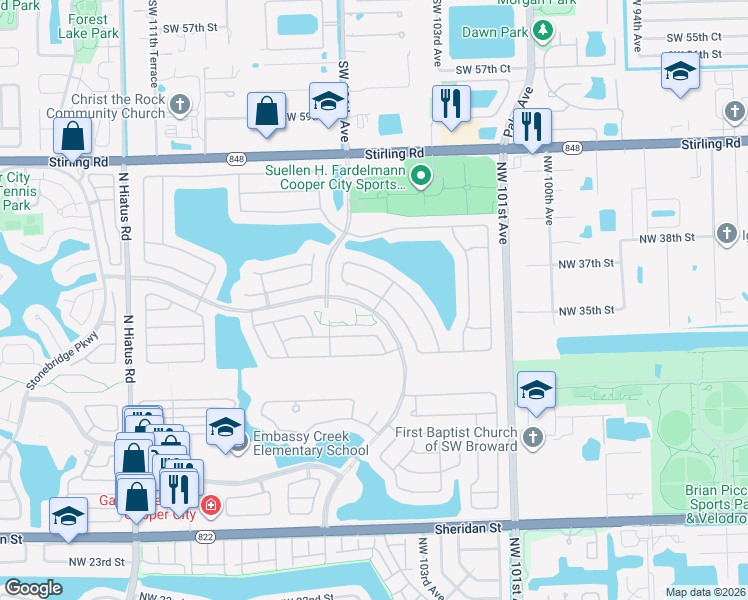 map of restaurants, bars, coffee shops, grocery stores, and more near 3520 Washington Lane in Hollywood